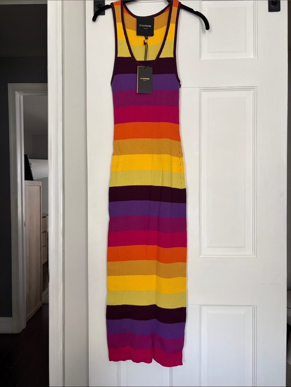 Le Superbe Multicolor Striped Knit Maxi Dress - Sleeveless